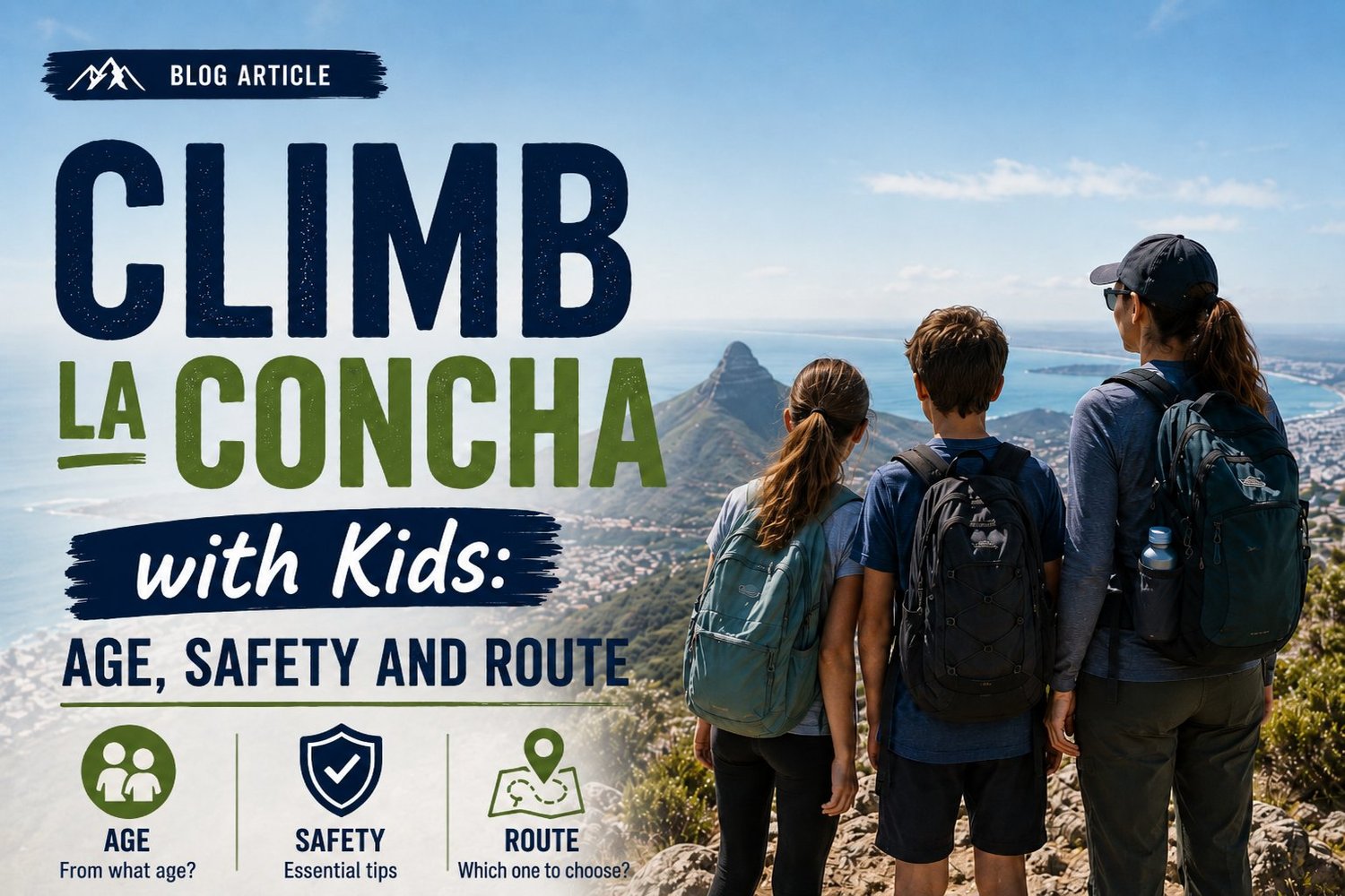 La Concha (1,215m) seen from Marbella beach — Sierra Blanca hiking trail
