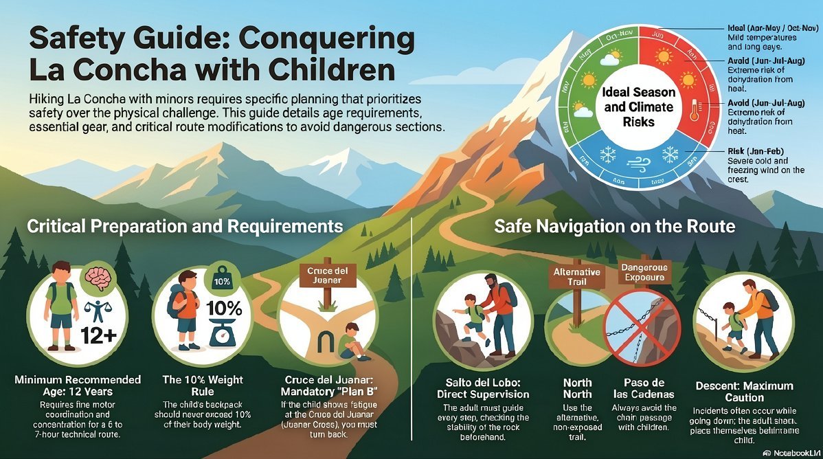 Infographic: Safety Guide to hiking La Concha with children