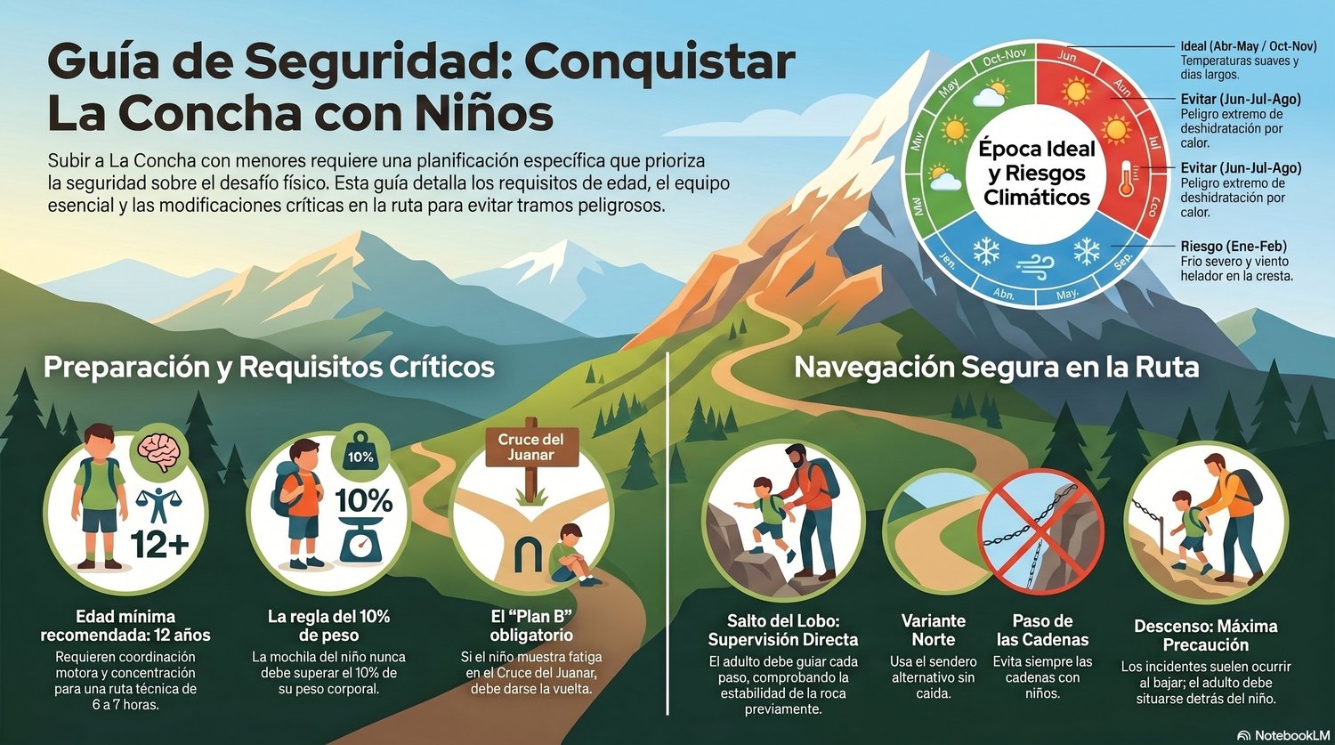 Infografía: Guía de seguridad para subir La Concha con niños