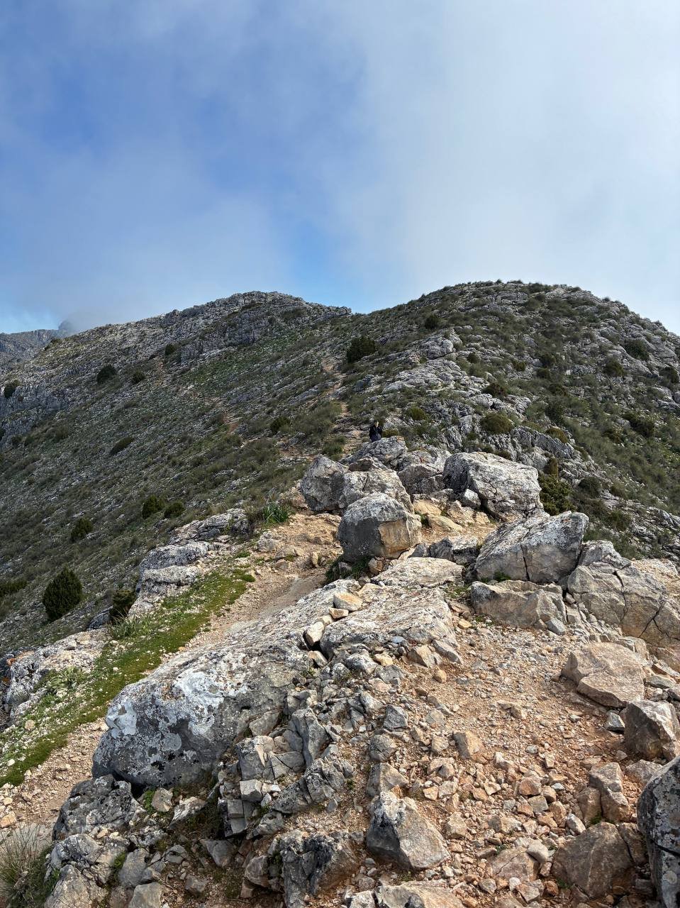 North face variant of La Concha — path with no drop-off